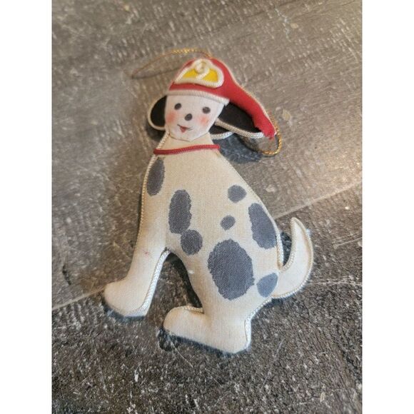 Plush Dalmatian dog firefighter ornament Xmas decor - Picture 4 of 8